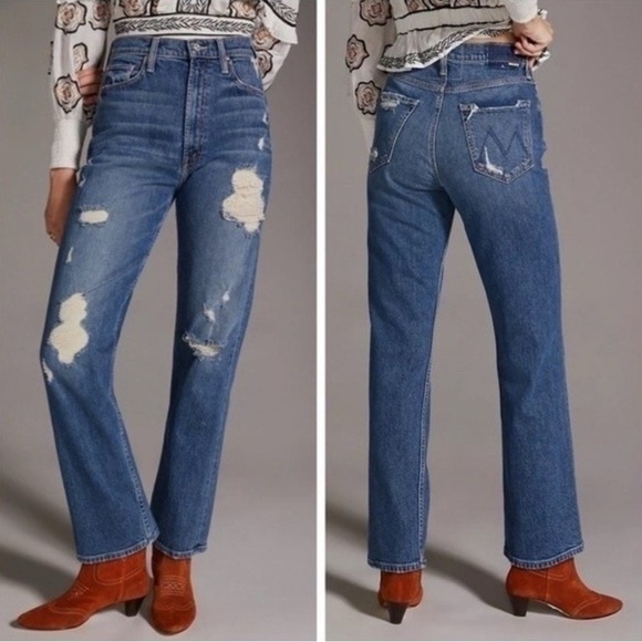 Mother Denim High Waisted Study Hover
Straight Leg Jeans Distressed Size 27 - Picture 14 of 15